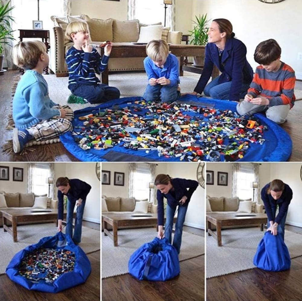 Samcos Toy Storage Bag, Children's Play Mat, Large Capacity, 59.1 inches (150 cm), Diameter 59.1 inches (150 cm), Foldable Toy Storage Bag, Easy Cleanup, Storage Supplies (Purple)