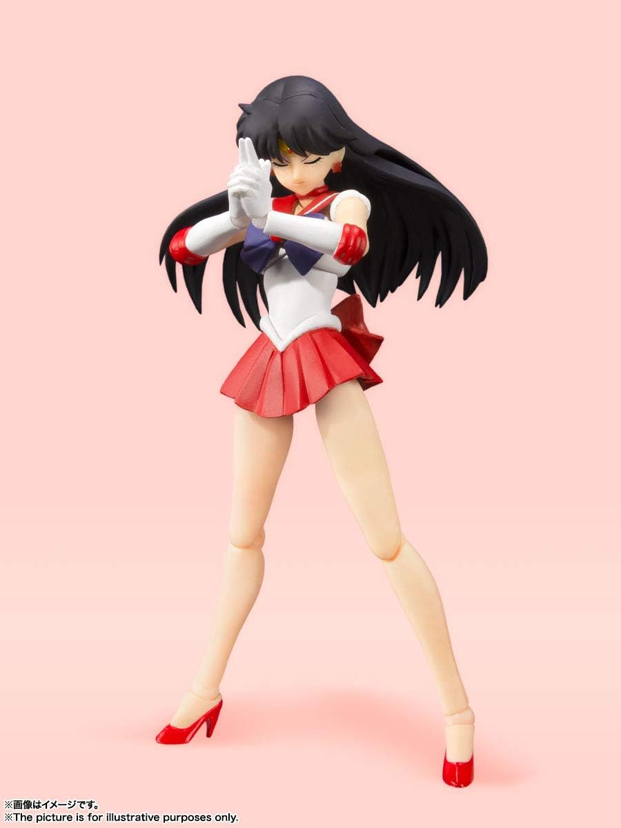 S.H. Figuarts Sailor Moon Sailor Mars Animation Color Edition (Resale Version), Approx. 5.5 inches (140 mm), PVC & ABS Pre-painted Action Figure