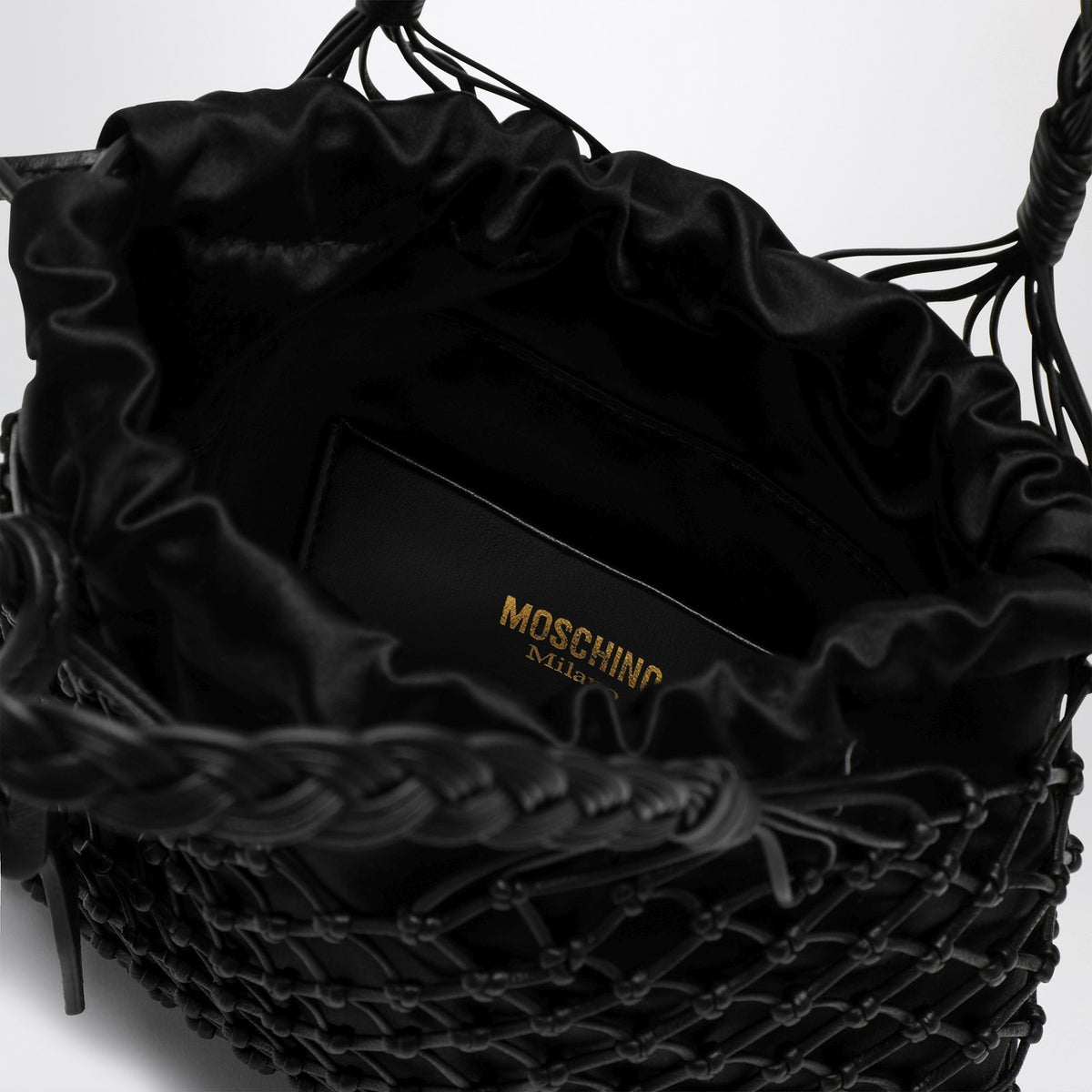 Moschino モスキーノバスケットネットブラックナッパバッグ - Image 5