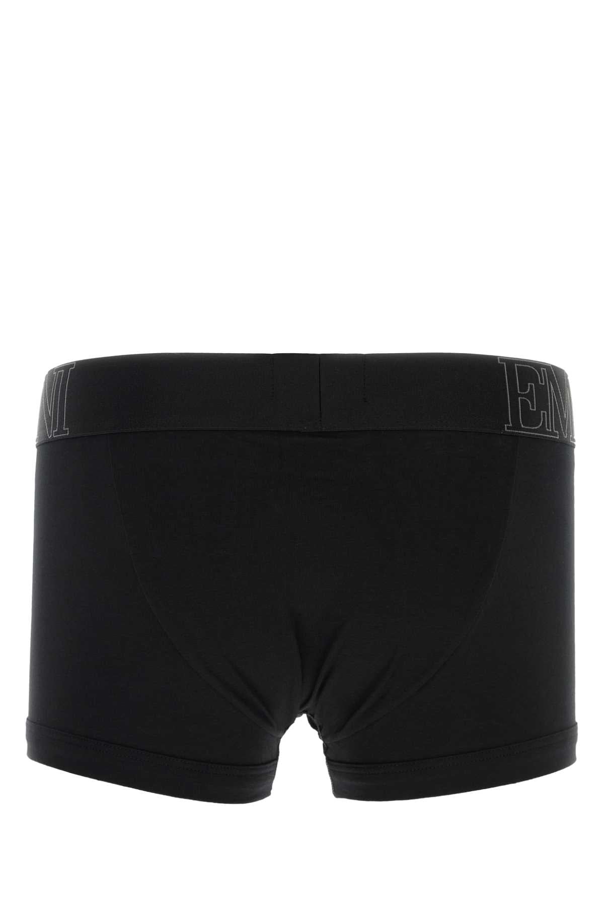 Emporio エンポリオ アルマーニ ブラック ストレッチ コットン ボクサー - Image 5