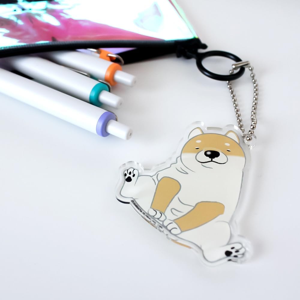 Shinada Global Mochi Neko Acrylic Keychain Pinch BK/WH MNAK-0068T