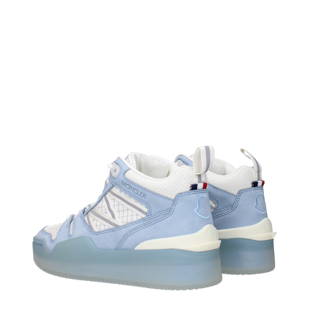 Moncler モンクラースニーカーピボットミッドメスレザーホワイト/ブルー - Image 5