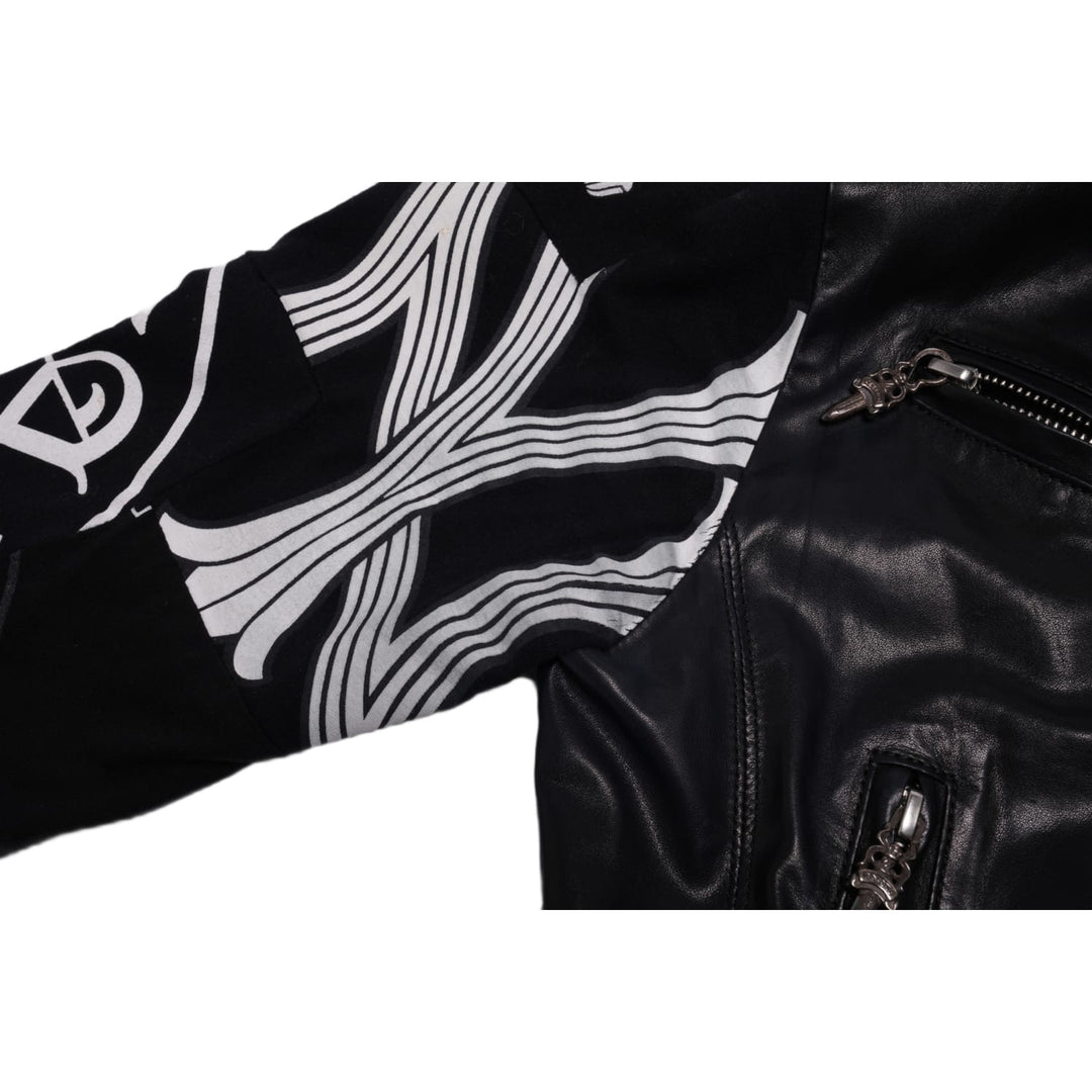 CHROME HEARTS WOMEN'S 'LAS VEGAS EXCLUSIVE' LEATHER BLACK BIKER JACKET