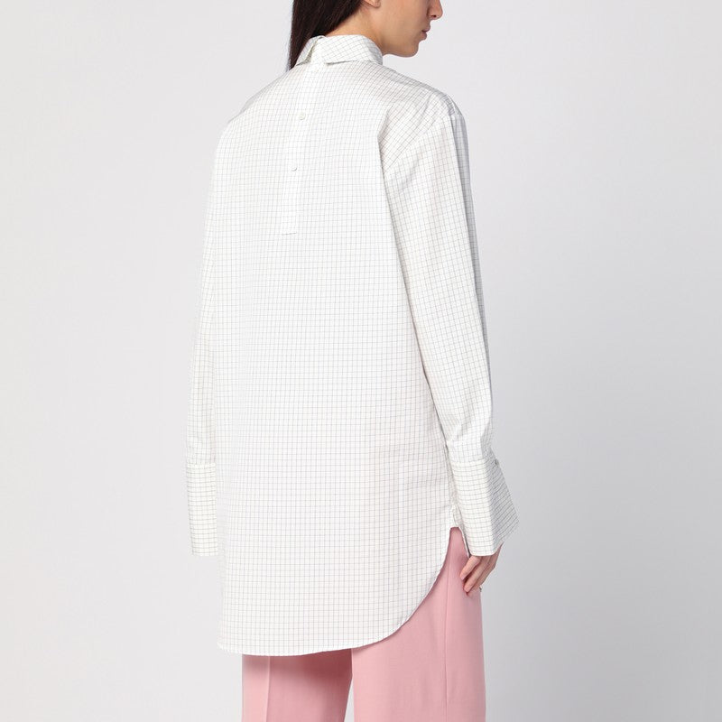 Monot Dries Van Noten White Checked Popeline Turtleneckシャツ - Image 5