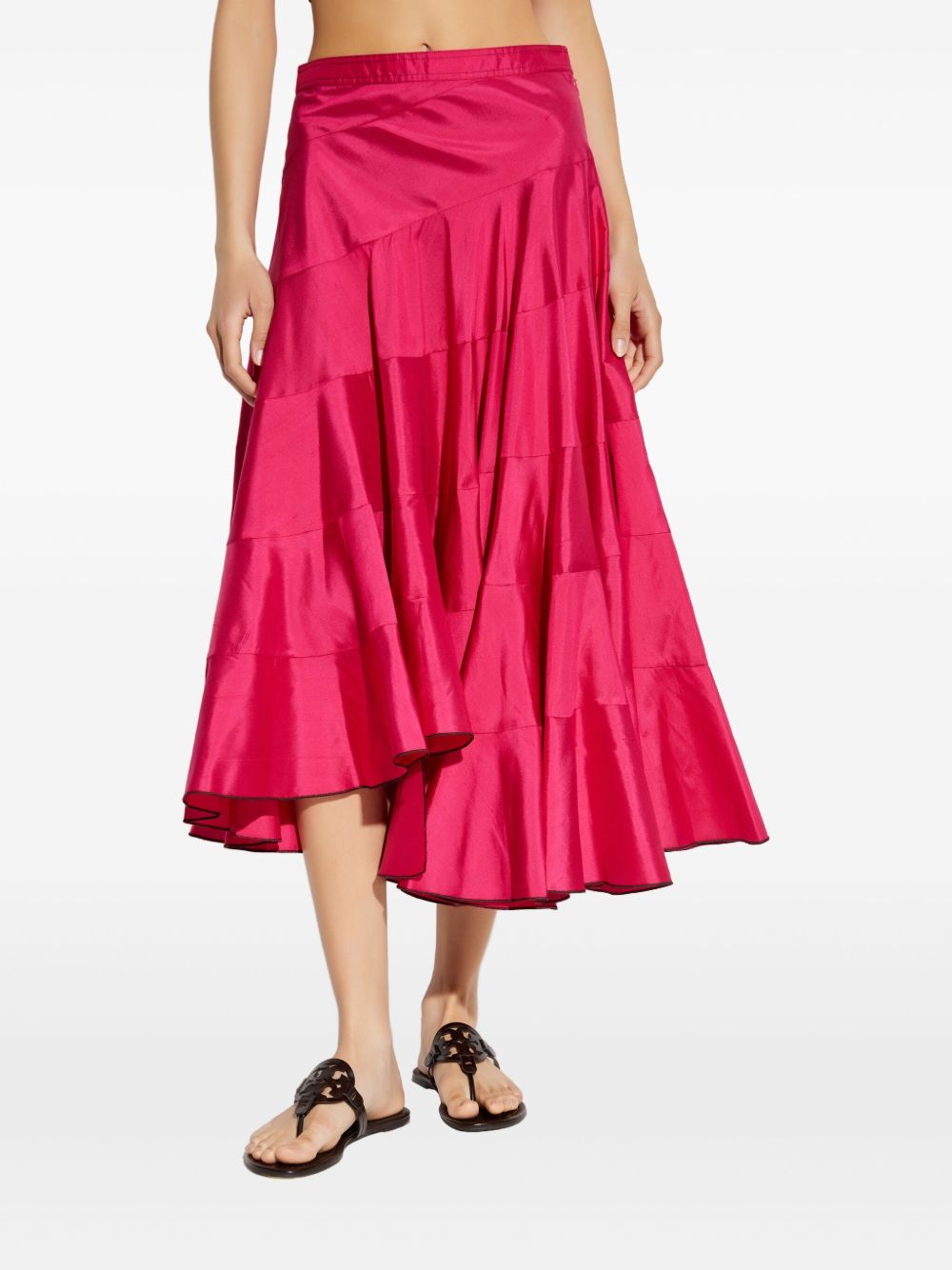 Tory Tory Burch Silk Flared Midi Skirt - Image 5