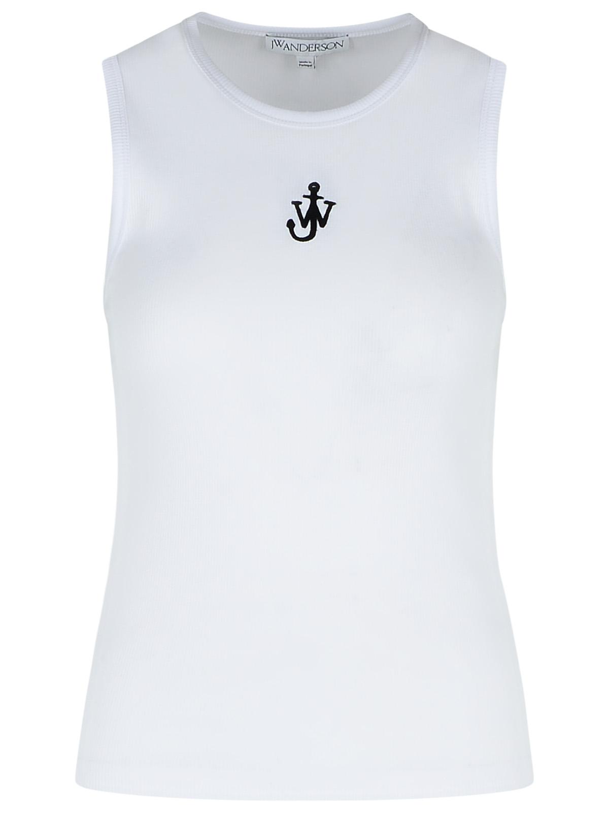 J Jw Anderson 'Anchor' White Cotton Tank Top - Image 5