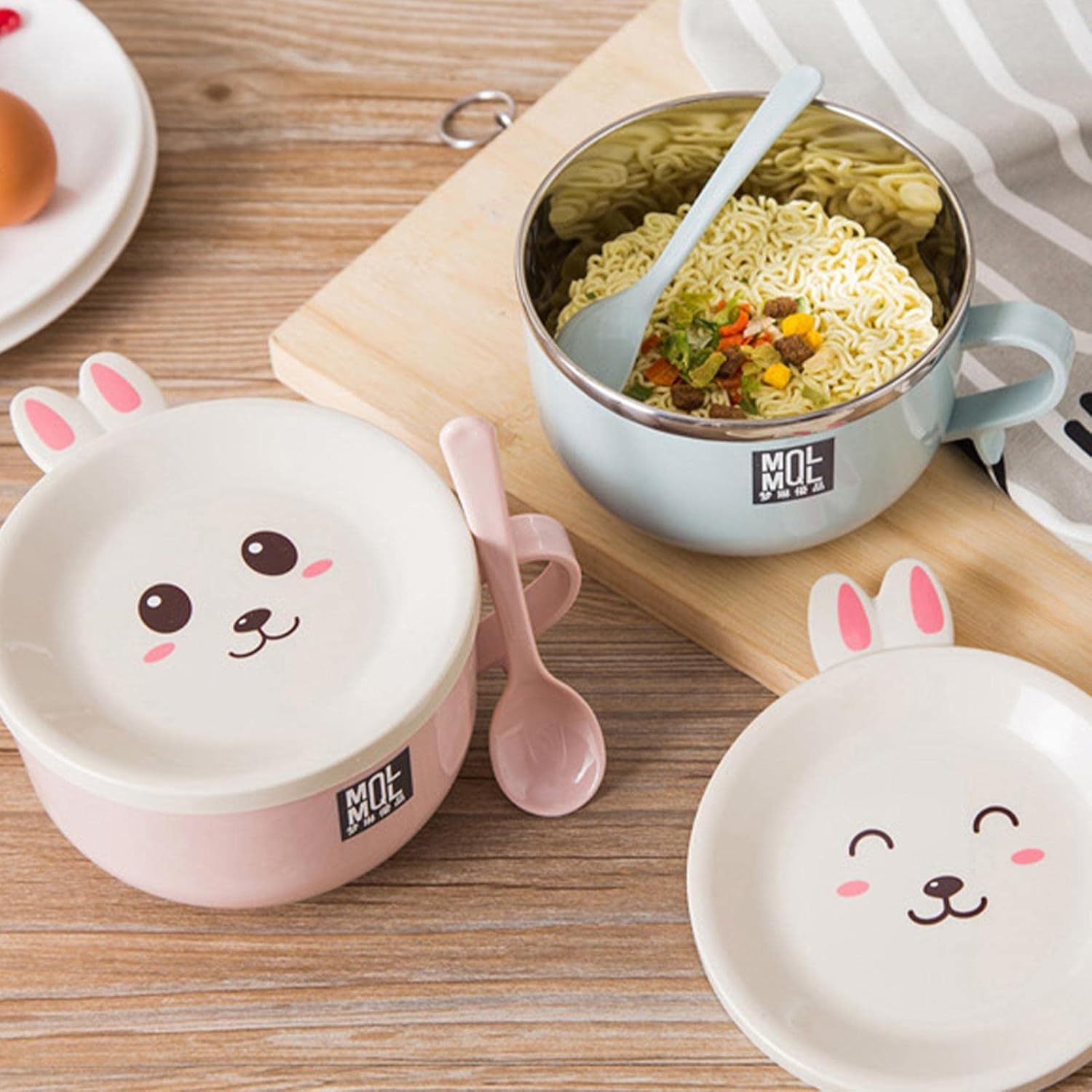 Ramen bowl with lid, cute cat instant ramen bowl, ramen bowl with chopsticks and spoon, ramen rice cooker soup bowl, salad bowl, cereal bowl, pasta bowl, dessert bowl with handle, udon, soba