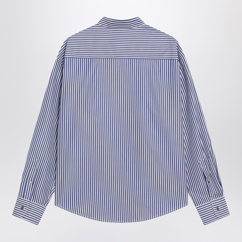 Ami Ami Paris Ami De Coeur Striped Shirth In White And Blue - Image 5