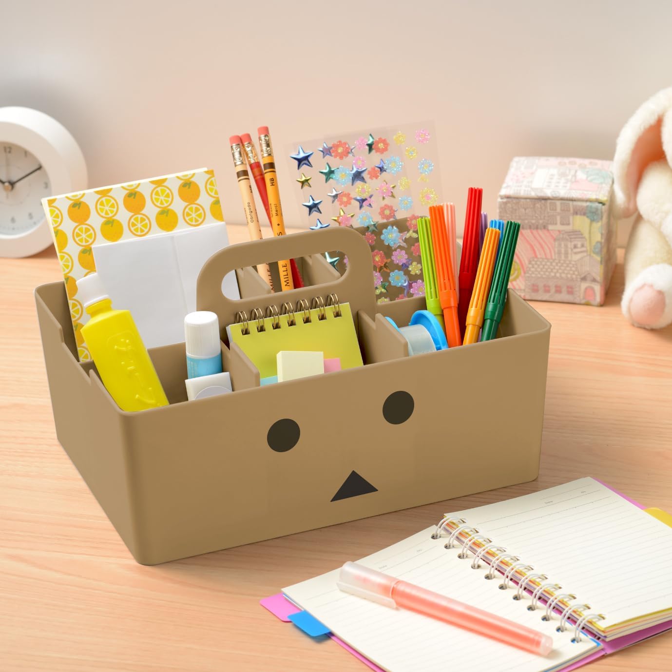 JEJ Astage Storage Box, Desk Tote, Desk Organizer, Stacked, Made in Japan, Dumbo (W x D x H): 10.2 x 7.4 x 5.7 inches (26 x 18.8 x 14.5 cm)