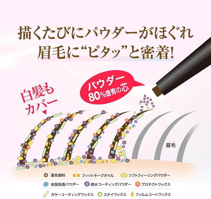 Powder Slim Eyebrow Long Lasting EX Light Brown Cartridge Fluffy Eyebrow Gray Hair Cover