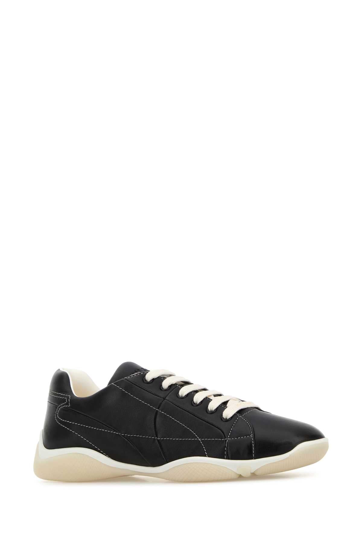 Prada プラダ ブラック ナッパ レザー スニーカー - Image 5