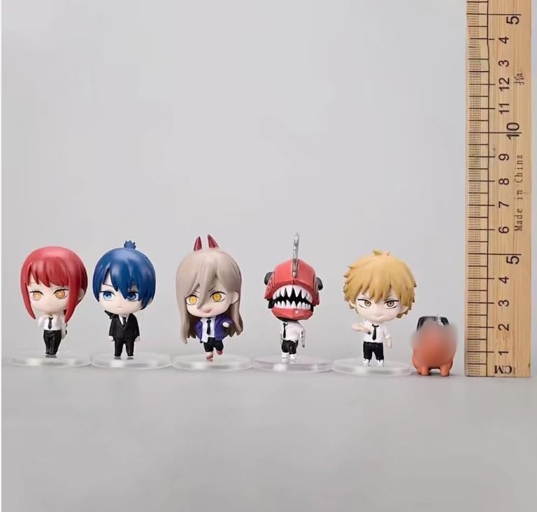SHENQII(シェンキ) チェンソーマングッズ miniフィギュア 6個セット デンジ レゼ 可愛い 3D立体 樹脂 装飾品 かわいい 萌え 小物 癒し 人気 おもしろい 記念品 誕生日 ギフト プレゼント [並行輸入品]