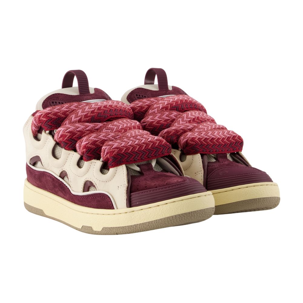 Lanvin 縁石スニーカーLanvin Synthetic Beige/Bordeau - Image 5