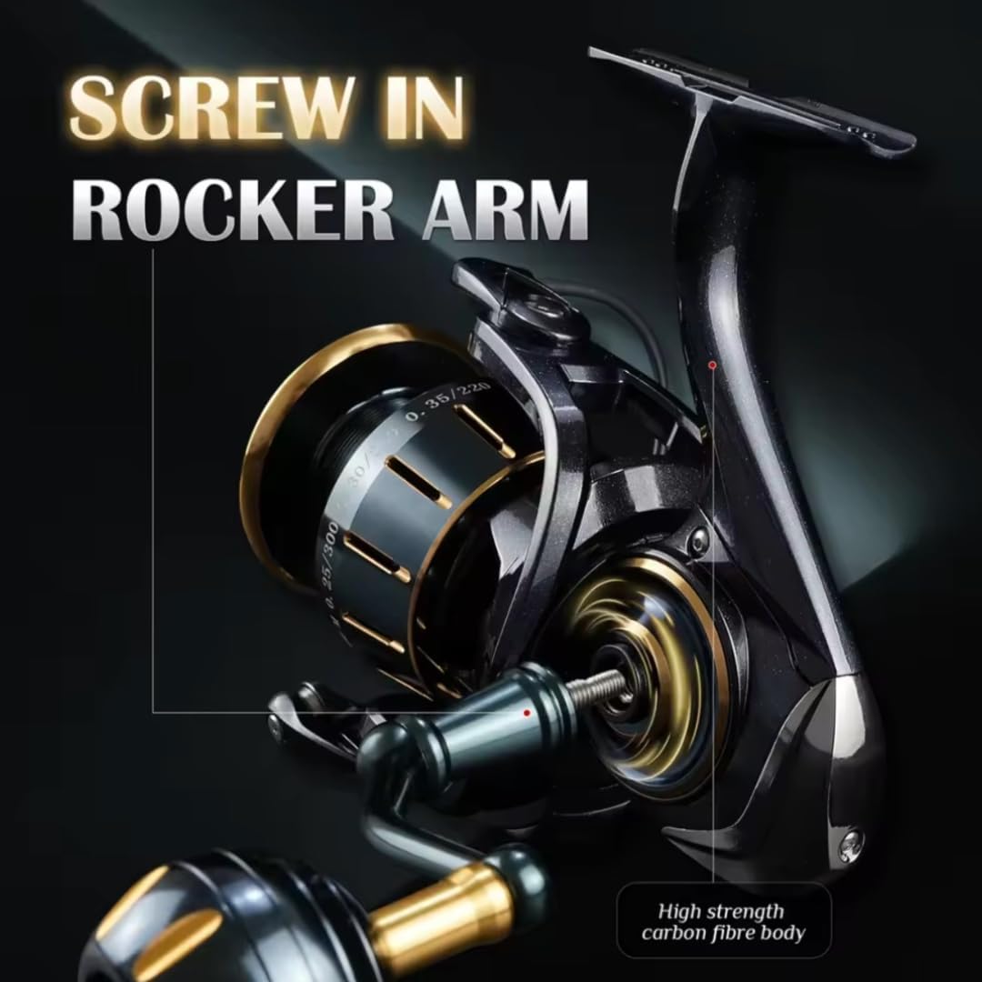 Fi's+7 SWスピニングリール 5000 3000 最大ドラグ力10kg ギア比5.1:1 左右交換 ねじ込み式ハンドル 5+1BBボールベアリング オフショア ショア サーフ 多魚種対応 海水 [並行輸入品]