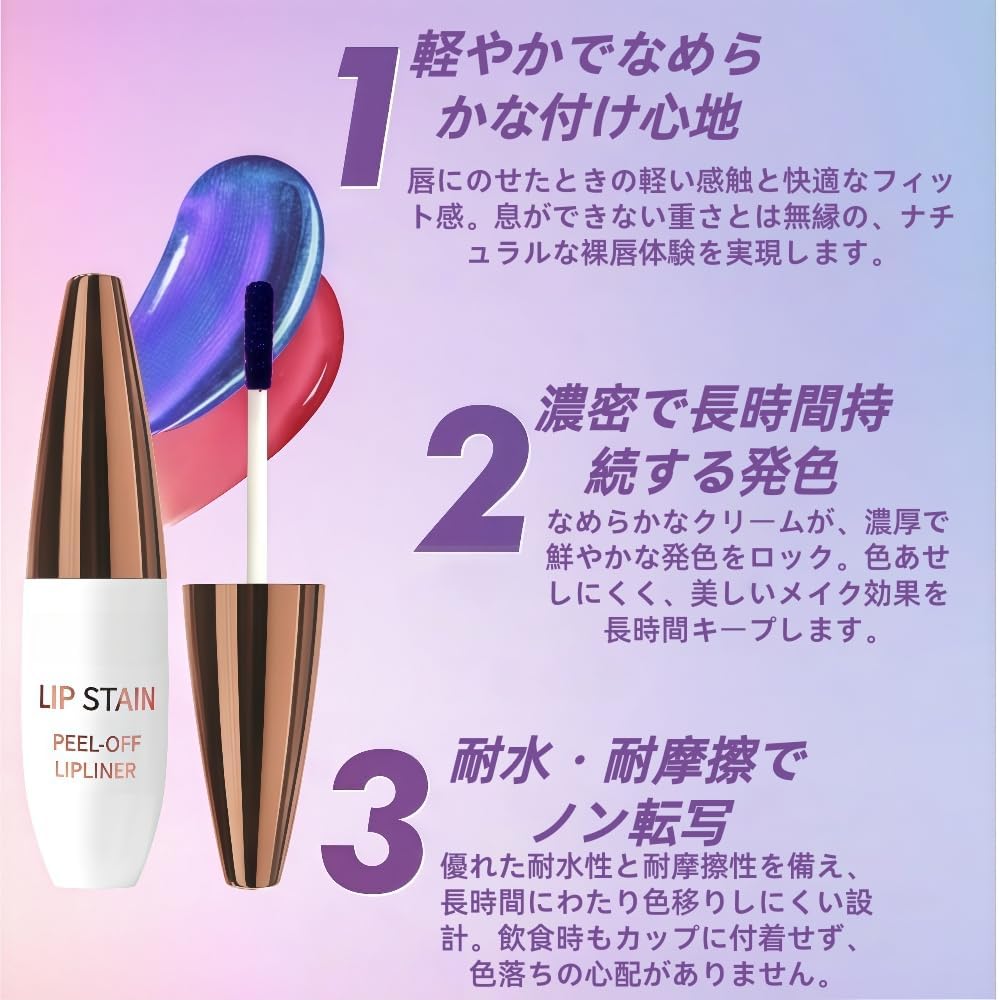 Removable Lip Stain, Lip Gloss, Removable Lip Liner Stain, Liquid Lipstick, Fade Resistant, Easy to Color, Suitable for Beginners, 24 Hours Waterproof, Unique Effects #06