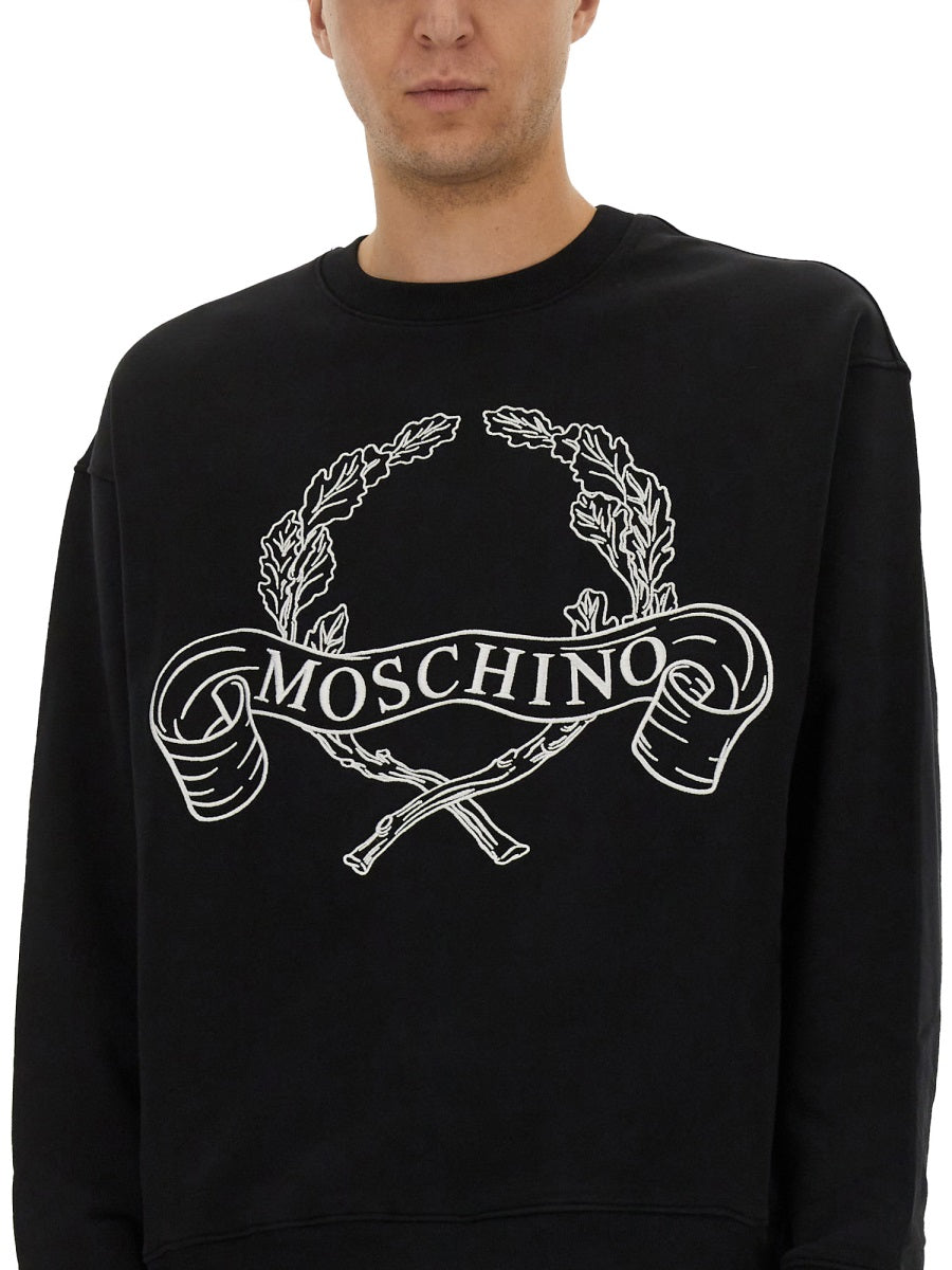 Moschino ローレルクラウンロゴ刺繍入りモスキーノスウェットシャツ - Image 5
