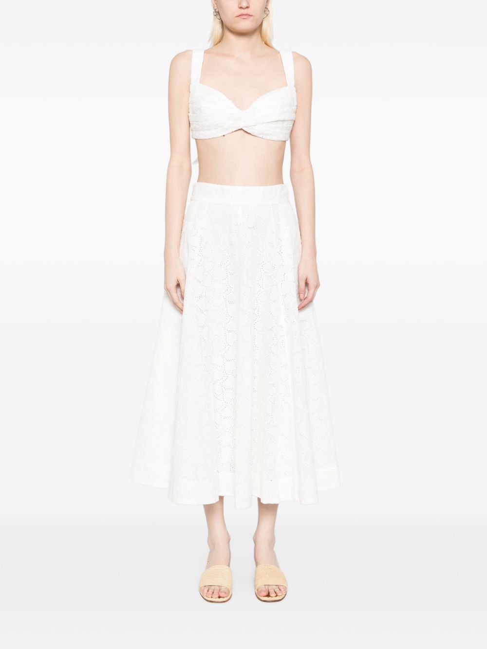 Zimmermann Zimmermann Crush Cotton Midi Skirt - Image 5