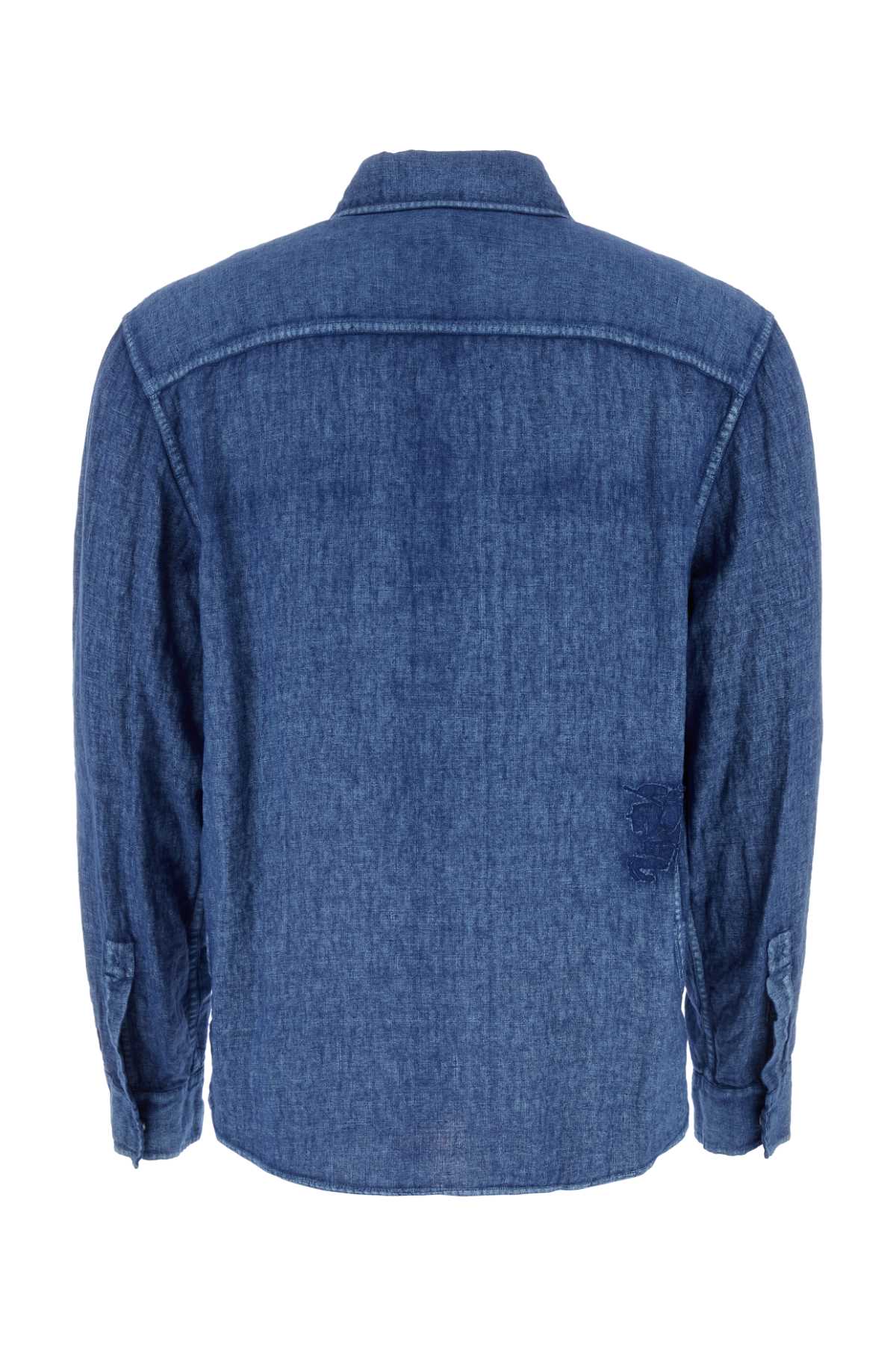 Burberry バーバリーデニムブルーリネンシャツ - Image 5