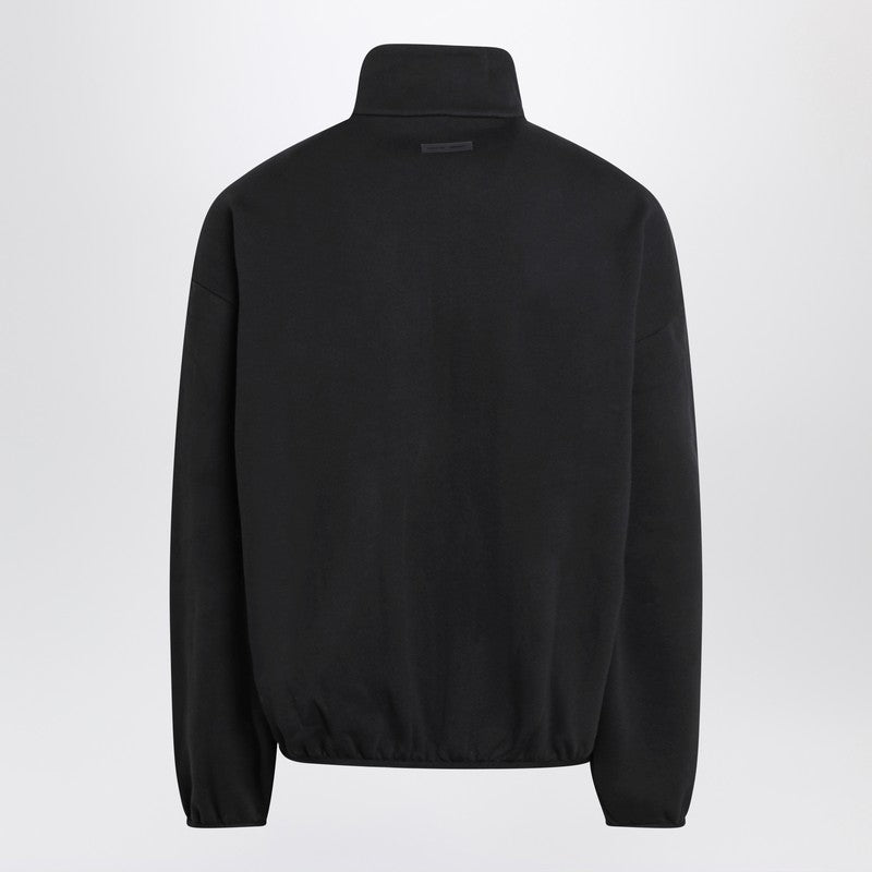Fear Fear Of God Essentials ブラック ジップ スウェットシャツ コントラストトリム付き - Image 5