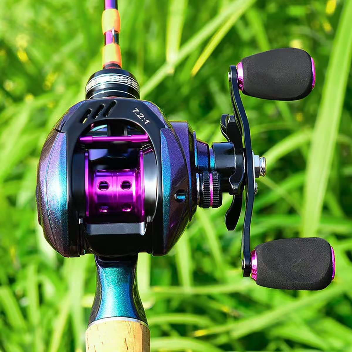Bait Reel Sea Bass Fishing Right Handle Max Drag Force 6kg Gear Ratio 7:2:1 Lightweight Casting (Right)