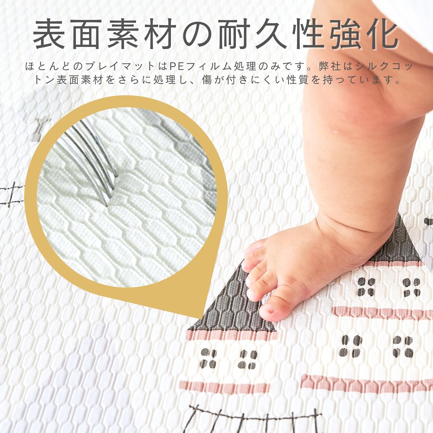 GU MODE Baby Play Mat, Seamless, Reversible, Floor Heating Compatible, Double-Sided Use, Play Mat, 98.4 x 70.9 x 0.8 inches (250 x 180 x 2 cm), High Density XPE Material, Baby Mat, Safety, Tasteless,
