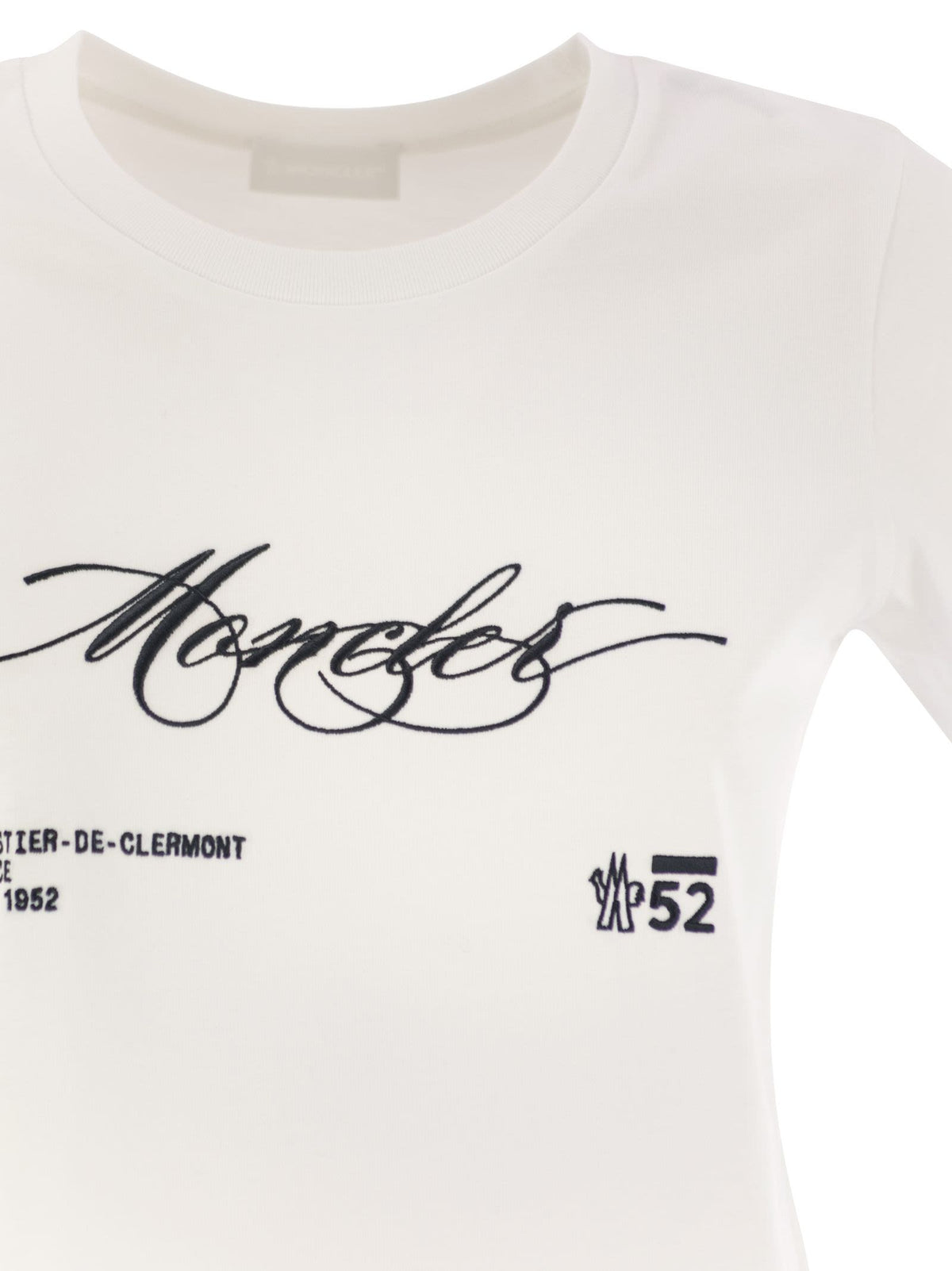 Moncler 筆記体のロゴが刺繍されたモンクラーコットンTシャツ - Image 5
