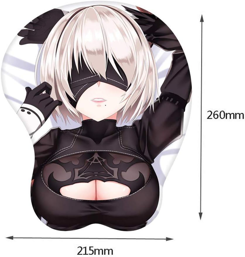 Anime Mouse Pad 3D Mouse Pad Three-dimensional Breasts Buttocks Mouse Pad Chest Cartoon Mouse Pad (B)