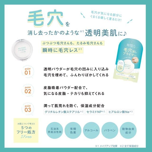 K-Palette Pore Eraser Primer 01 Clear 0.1 oz (4 g) One Coat Before Base Makeup! For Smooth and Transparent Poreless Skin ※ Makeup Effect