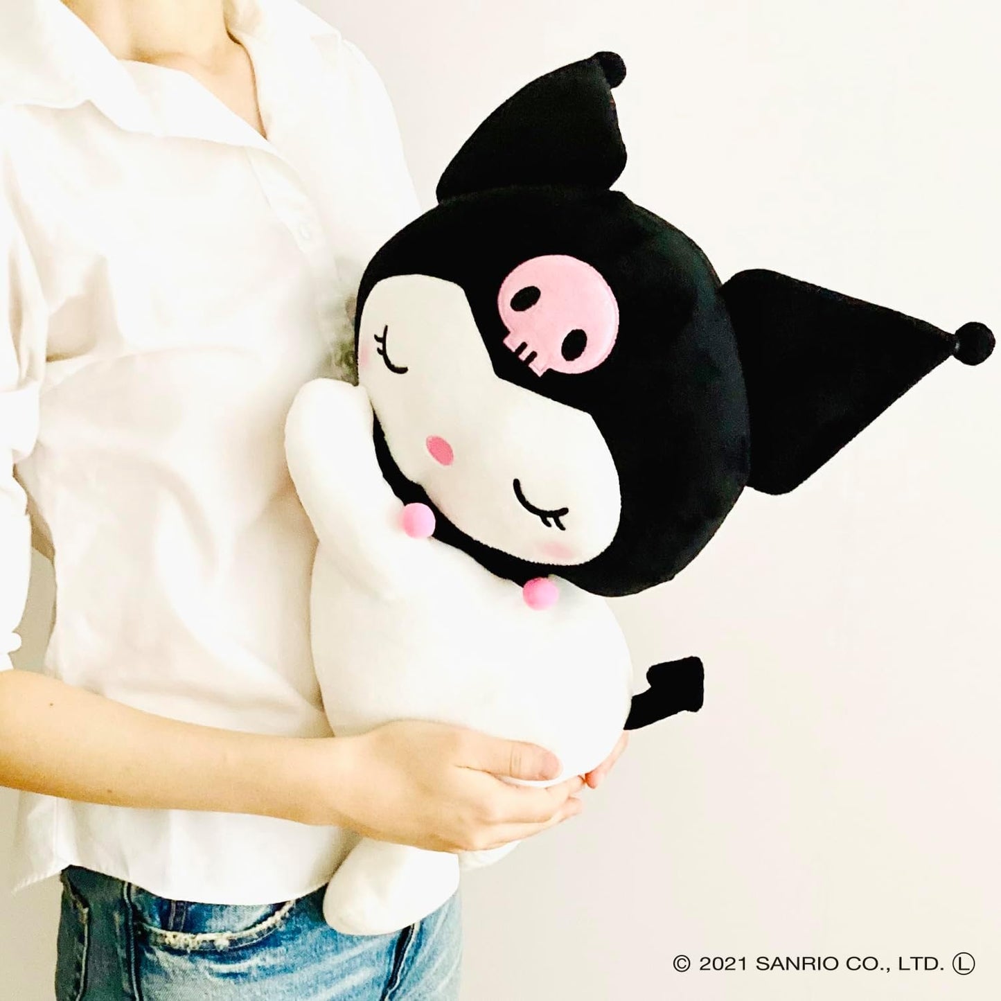 MORIPiLO Sanrio Cushion, Kuromi-chan, Large Plush Toy, Black (Companion Pillow M Size Approx. 45 cm) MORISHITA Pillow 4620753