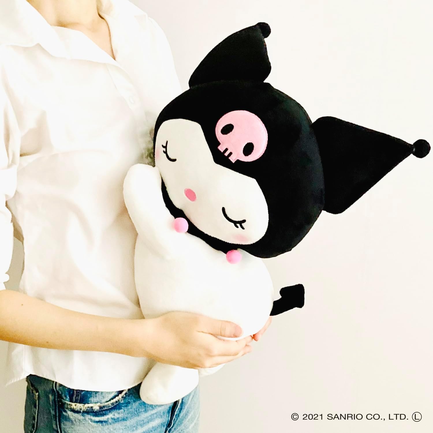 MORIPiLO Sanrio Cushion, Kuromi-chan, Large Plush Toy, Black (Companion Pillow M Size Approx. 45 cm) MORISHITA Pillow 4620753