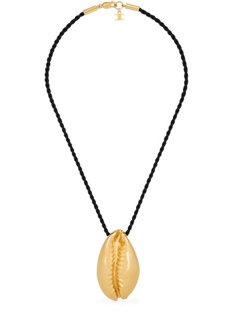 Celine défilé shell necklace in brass with gold finish and silk - Image 5