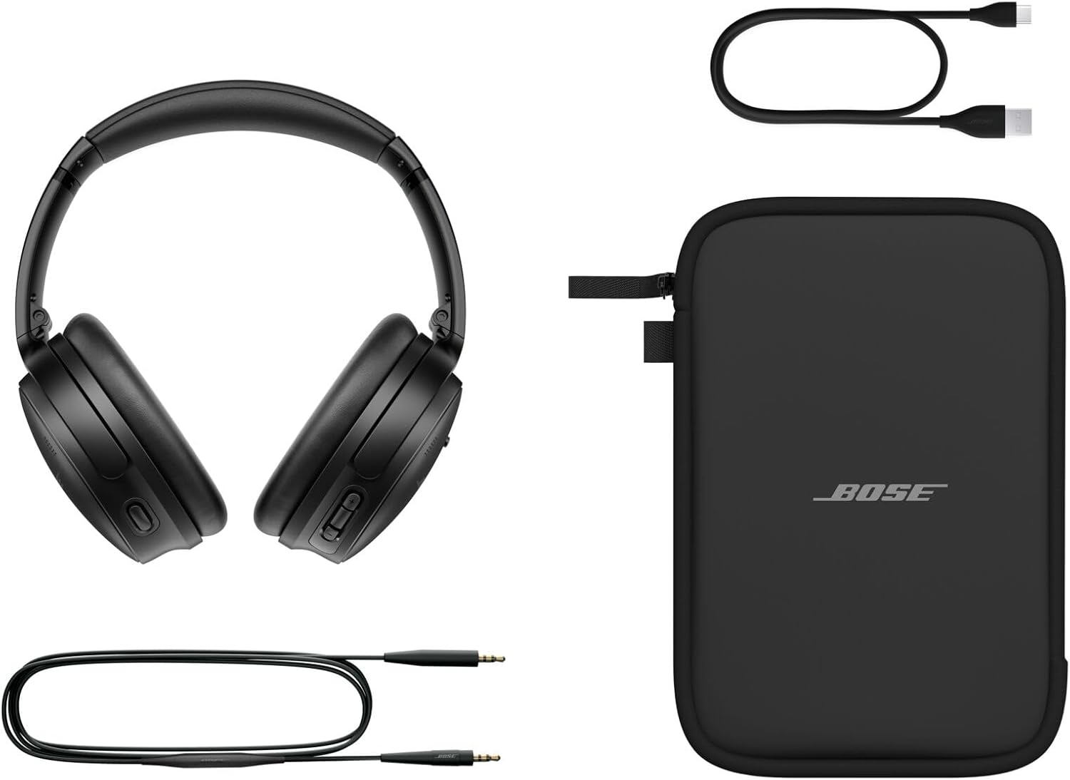 Bose QuietComfort SC Headphones Fully Wireless Headphones, Noise Cancelling, Bluetooth Connectivity with Microphone, Up to 24 Hours Playtime, Fast Charging, Black