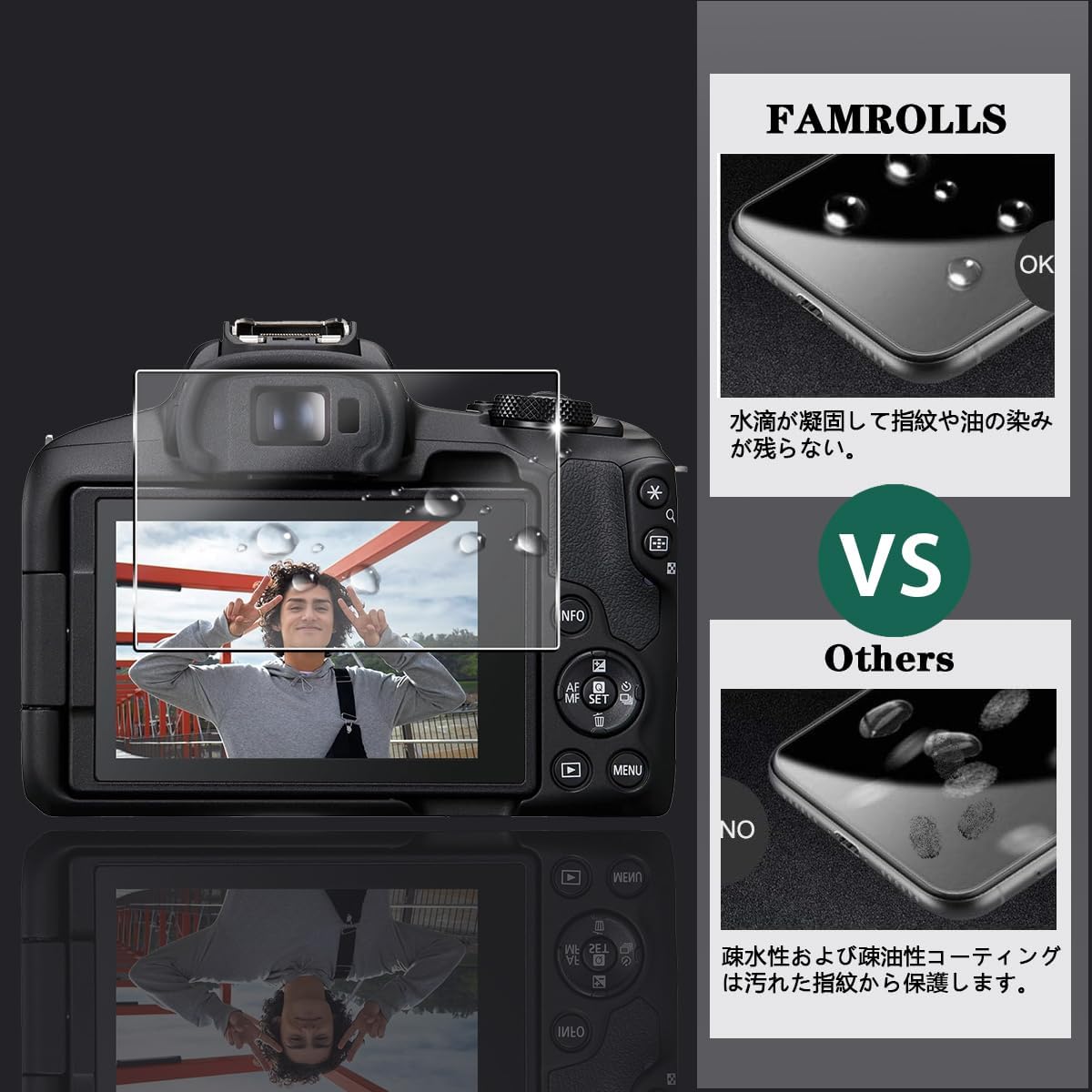 [Set of 2] Compatible Canon EOS R50/R8 Glass Film Camera Canon EOS R50 Protective Film (2 Sheets) [Made in Japan] [Made in Japan] Canon R50/R8 Film Tempered Glass Full Adsorption High Transmittance 9H