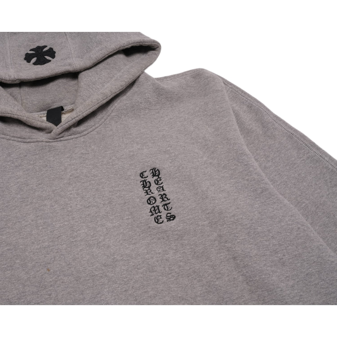 CHROME HEARTS 'PLUS CROSS' PATCH GREY HOODIE