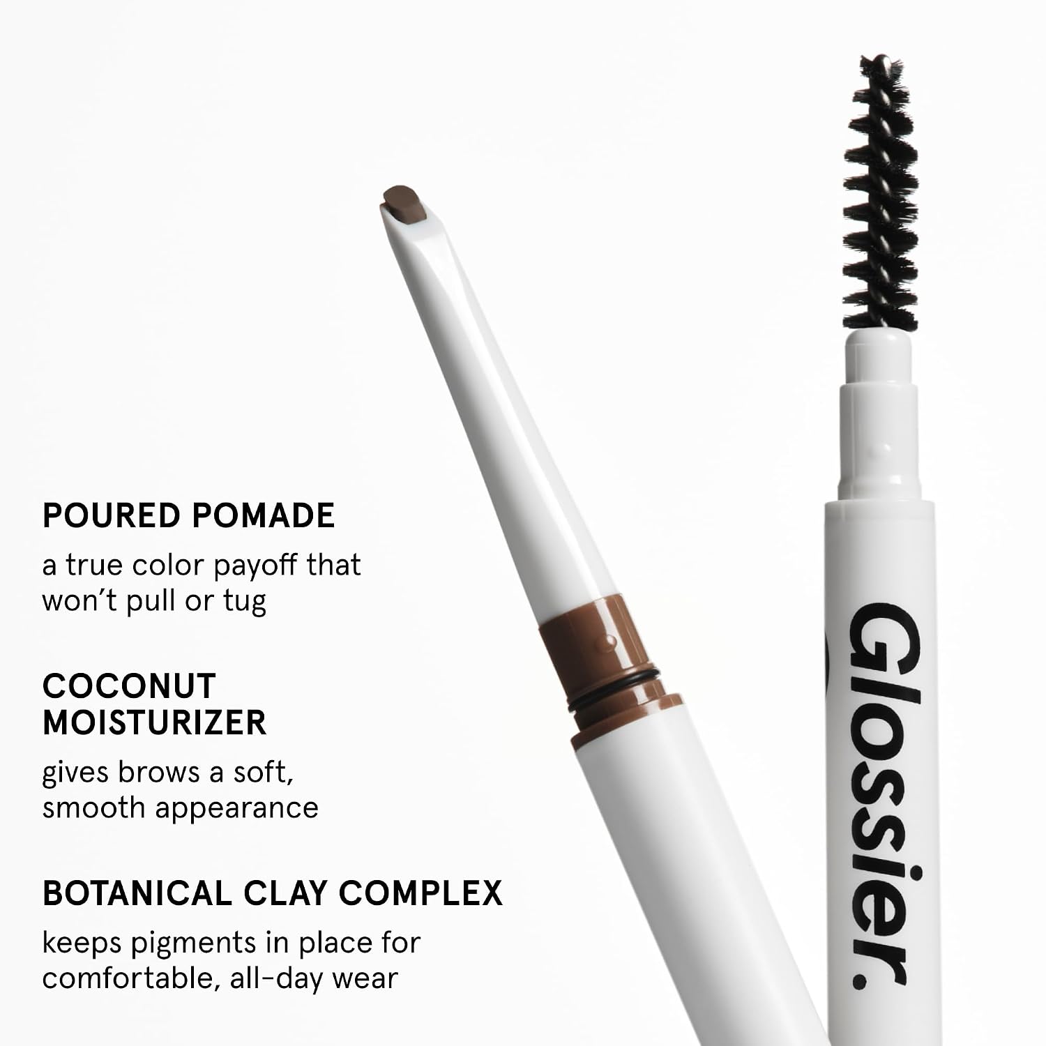 Glossier Boy Brow Arch, Cool Dark Brown Eyebrow Pencil - 2-in-1 Dual-Tip Precision & Fill, Thin Mechanical Brow Pencil, Cream Pomade for Smudge-Resistant Longwear Hair-Like Strokes, Fills Sparse Areas