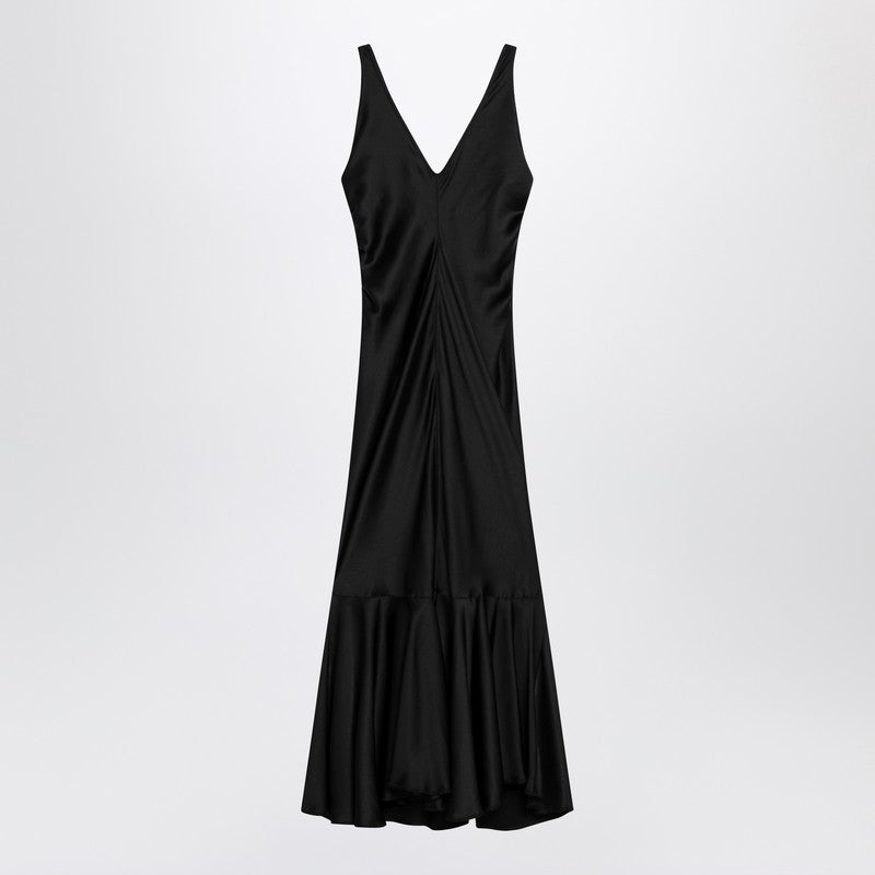 Sportmax サテンのスポーツマックスロングブラックドレス - Image 5