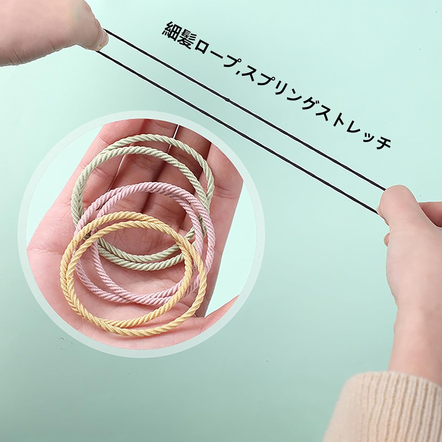 VEVE & MIKI Elastic Scrunchies, Fashionable, Adults, Everyday Use, Simple Design, Plain, Fashion Accessory, Women's, Thick Hair Band, Hair Clip, Set of 50, Traceless Hair Bands, High Elasticity