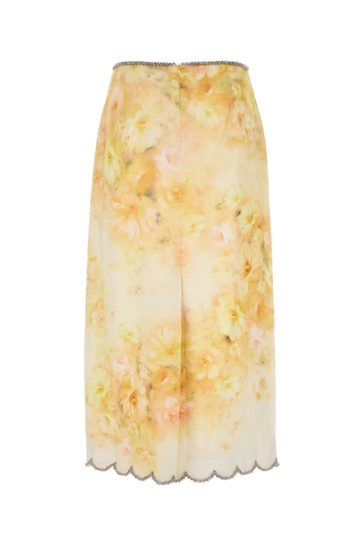 Zimmermann Zimmermannプリントリネンクラッシュスカート - Image 5