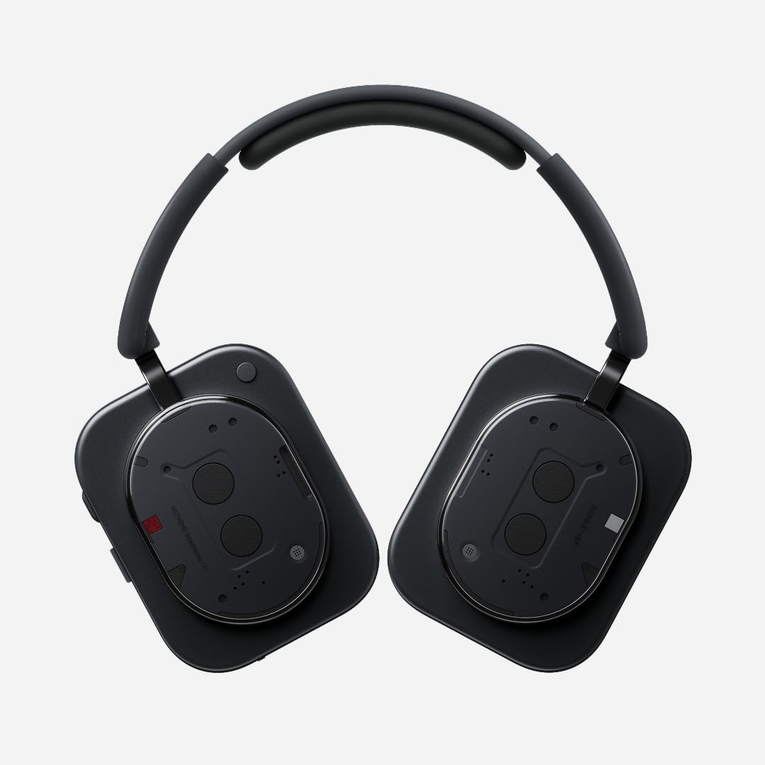 Nothing Headphone(1) Hybrid Active Noise Cancelling Headphones, Wireless Over-Ear Headphones with 6 Mics, Personalized Space Audio, Tuned by KEF, Up to 80 Hours Playback Bluetooth Headset Black