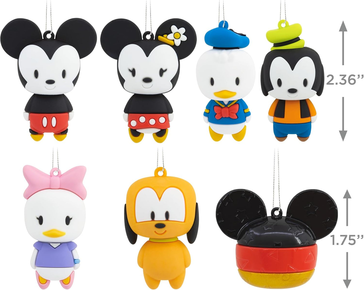 Hallmark Adornos de Navidad de Disney Mickey Mouse Misterio, Resistente a Romper, Juego de 2