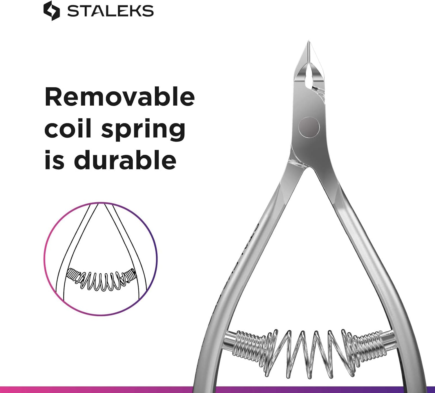 STALEKS Pro Smart 30 NS-30-5 Professional Spring Cuticle Nippers 1/2 Jaw 5mm