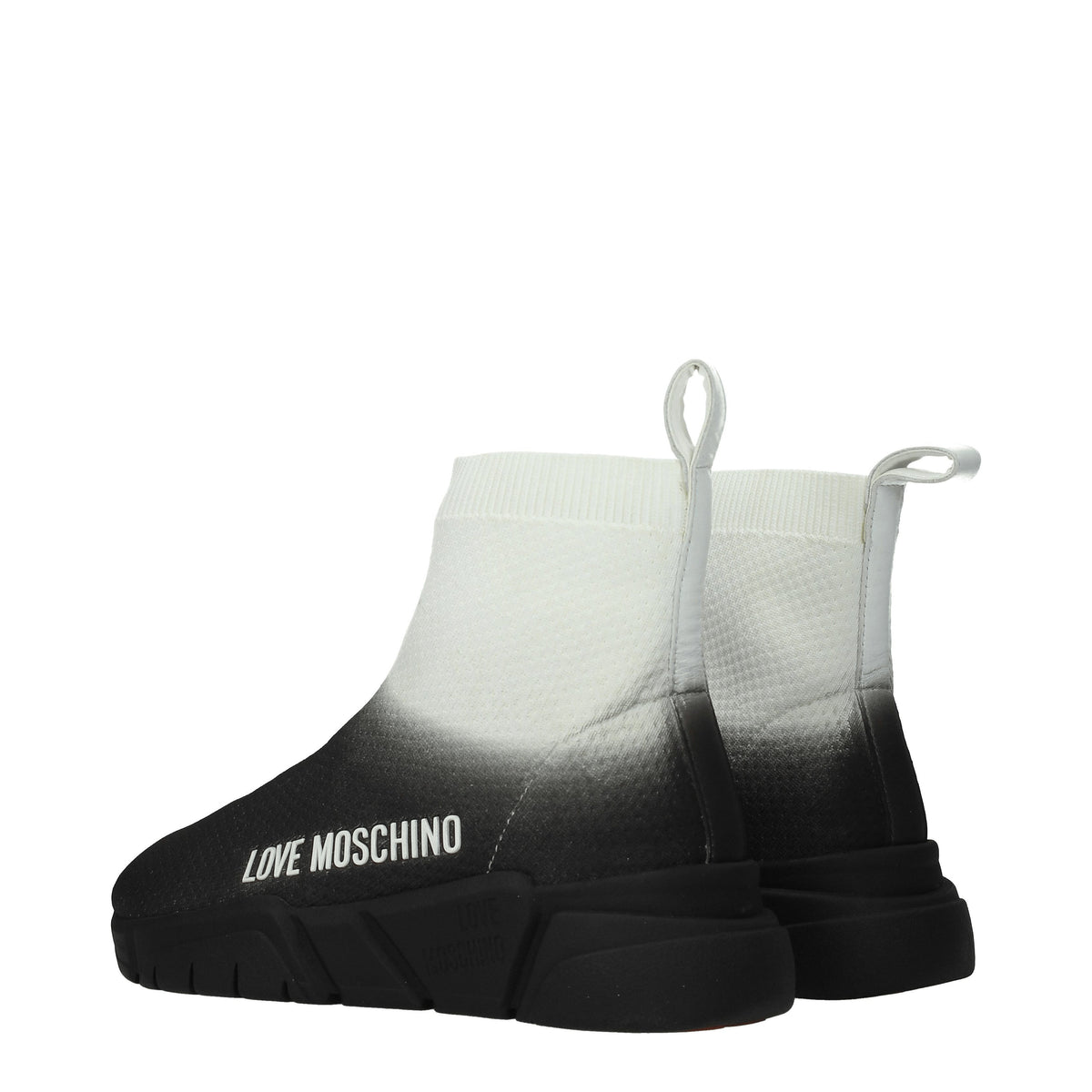 Moschino モスキーノスニーカーの女性ファブリックブラック/ダーティホワイトが大好きです - Image 5