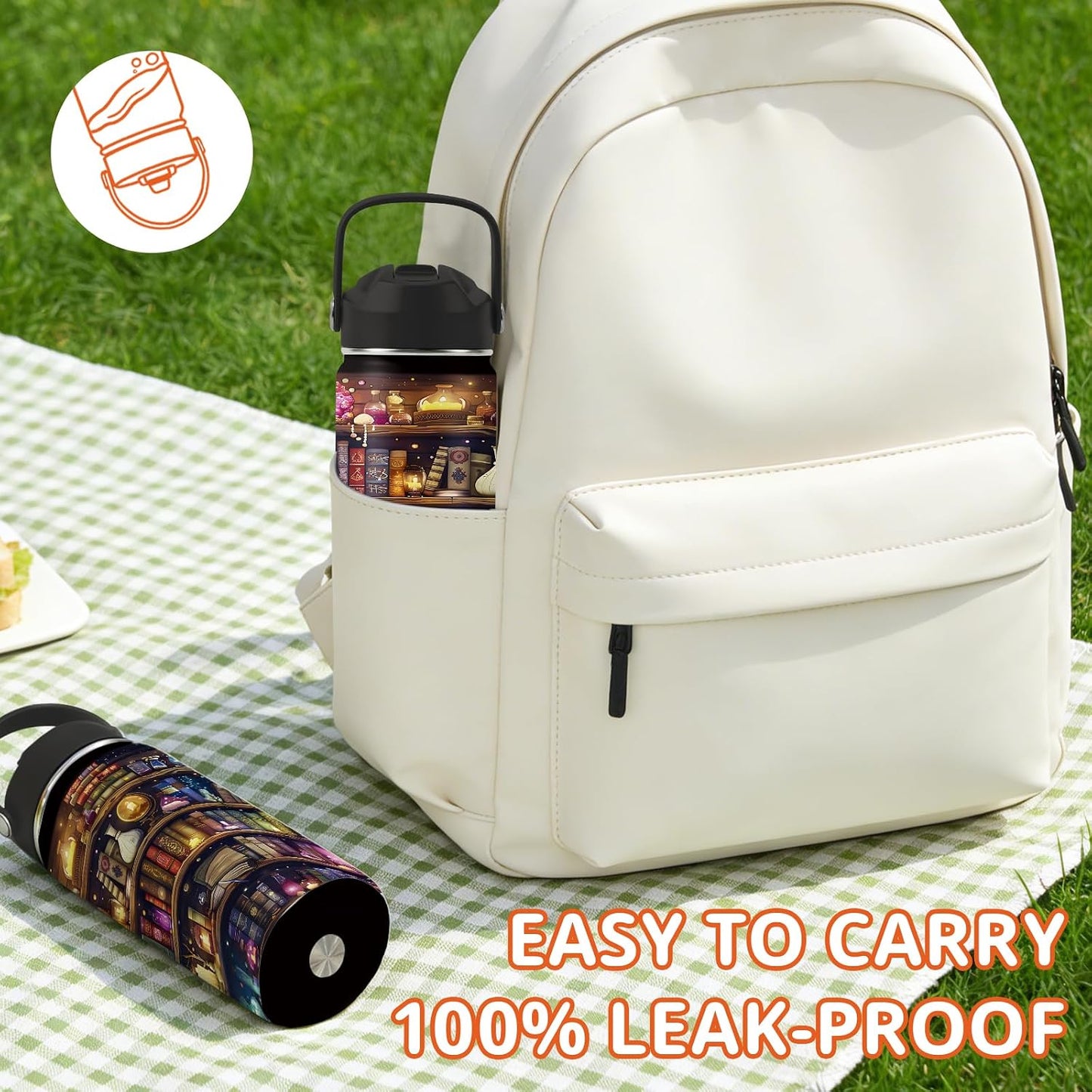 Regalos para amantes de los libros, botella de agua de 16 onzas con tapa con popote para niñas, vaso de libro para amigos, regalos de cumpleaños para mujeres, lectores, bibliotecaria, accesorios de