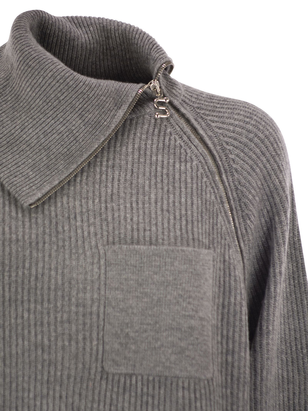 Sportmax SportMax Salpa Cashmere Blend SeaterとZip - Image 5