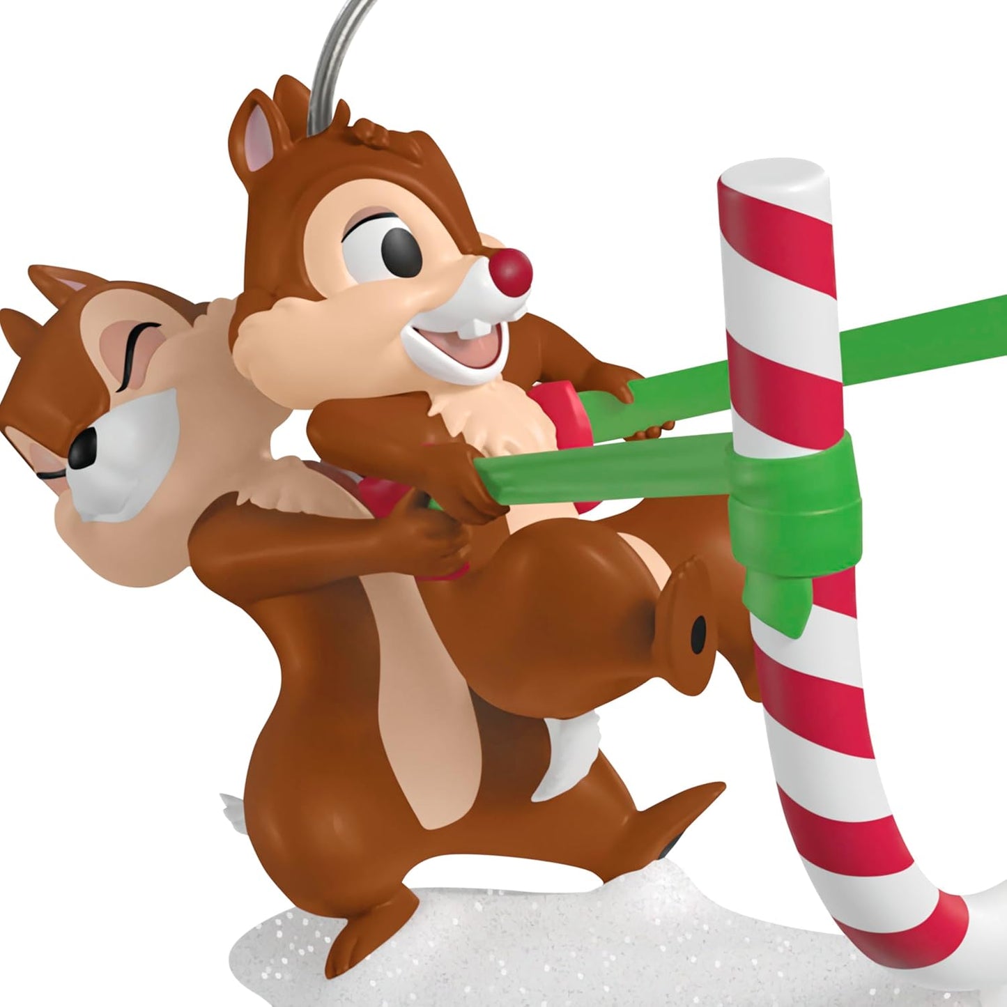 Hallmark Keepsake Adorno de Navidad 2025, catapulta de bastón de caramelo de Disney Chip y Dale, regalos para fanáticos de Disney