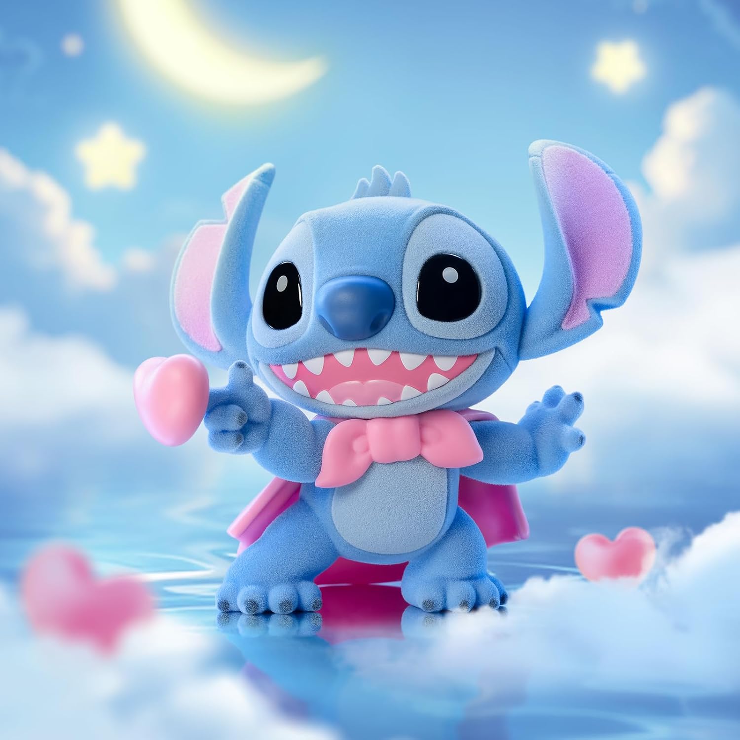 52TOYSxDISNEY STITCH Sweet Pink Series Blind Box Blindbox Tredding Figurine Collectible Figure Lilo & Stitch Painted Flocked Toy Toy Perfect Gift for Anime Fans Kids Collectors Birthday Christmas (1