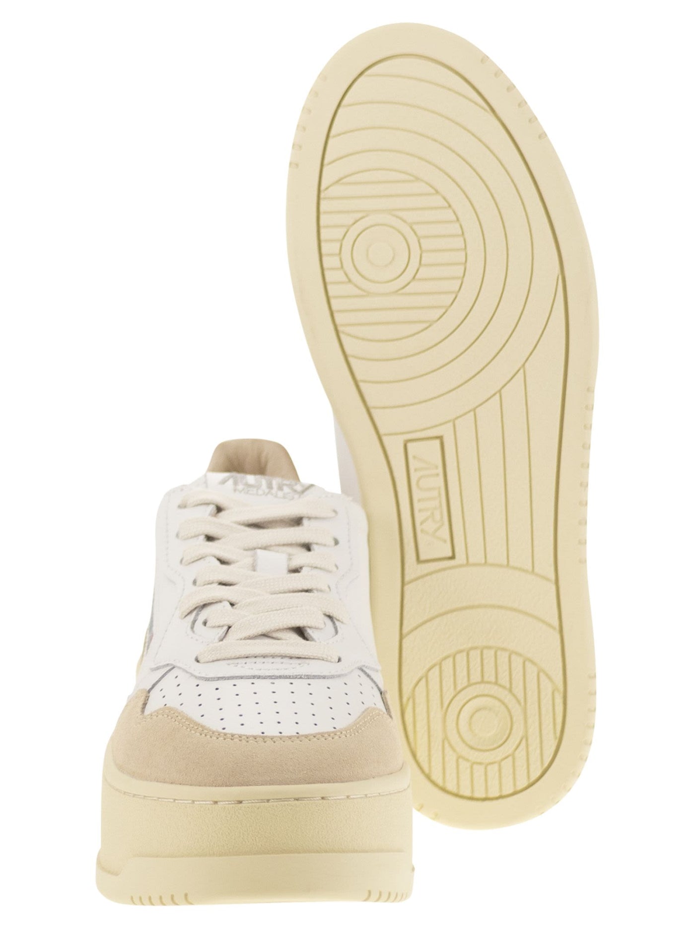 Autry Medalist Platform LeatherとSuede Trainers - Image 5
