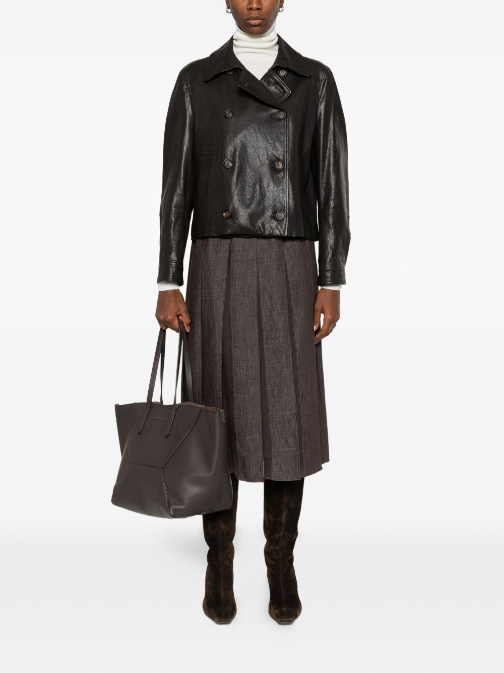 Brunello Cucinelli Denim Midi Skirt - Image 5