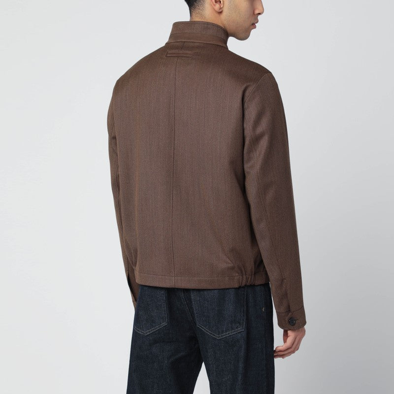Zegna Zegna ブラウン ウール ジャケット - Image 5