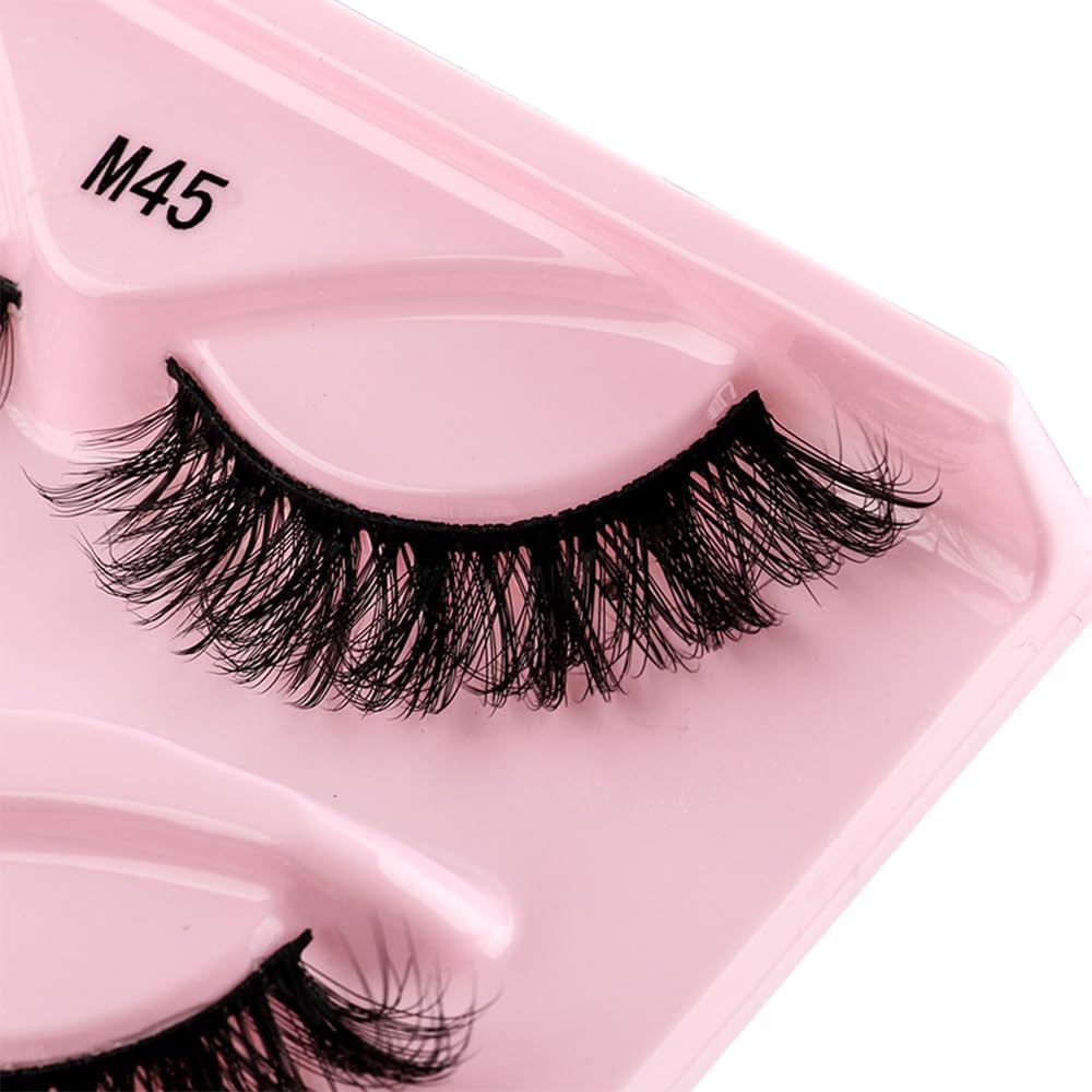 Long&Short 5ペア つけまつげ フェイクミンク まつげ 超濃密 舞台用 ロングまつげ (Long-M45)